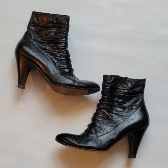 WOMEN LEATHER BOOTIES SIZE 38 1/2 MADE IN ITALY - Picture 8 of 16